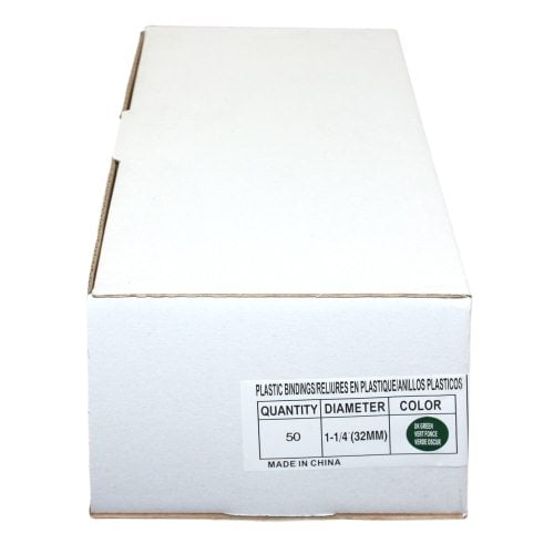 1-1/4" Hunter Green Plastic Binding Combs - 50pk