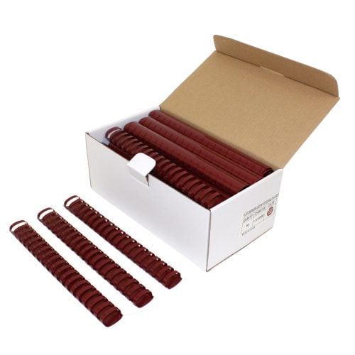 1-1/4" Maroon Plastic Binding Combs - 50pk
