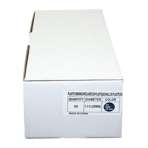 1-1/4" Navy Plastic Binding Combs - 50pk