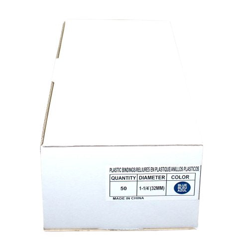 1-1/4" Royal Blue Plastic Binding Combs - 50pk