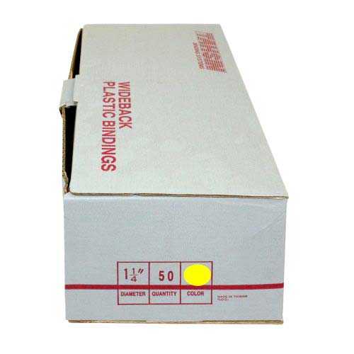 1-1/4" Yellow Plastic Binding Combs (50pk) - Clearance Sale