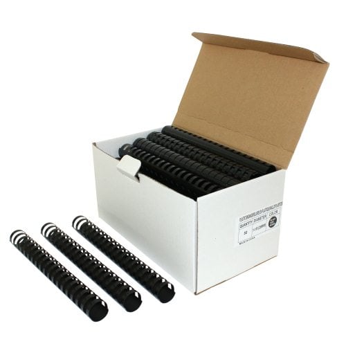 1-1/8" Black Plastic Binding Combs - 50pk
