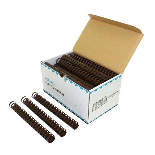 1-1/8" Brown Plastic Binding Combs - 50pk