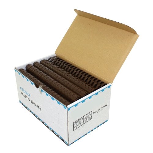 1-1/8" Brown Plastic Binding Combs - 50pk