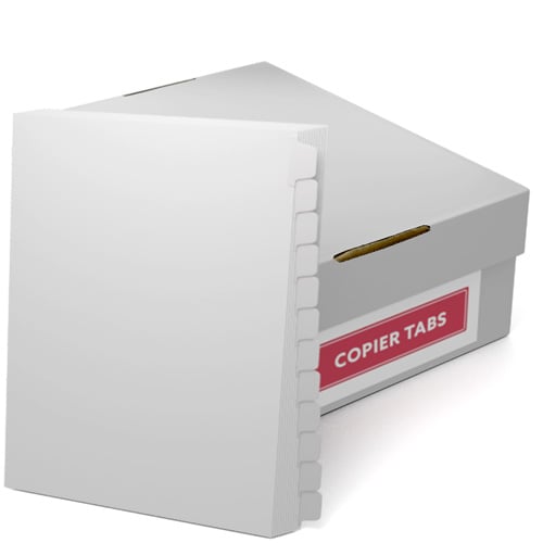 BuyBinding 110lb Mylar Copier Tabs - 1260 Straight Collated Tabs ...