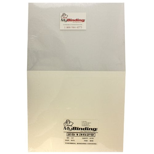 1/16" White Grain ThermaBind Covers 25pk - 2513529