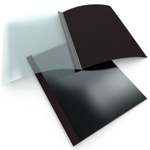 1/16" Black Linen Thermal Binding Utility Covers (Frosted Front) - 100pk