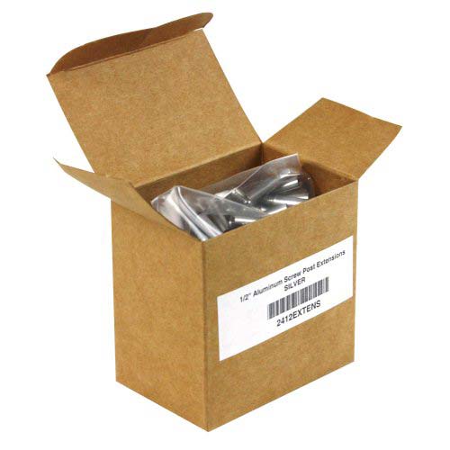 1/2" Silver Aluminum Screw Post Extensions - 100pk