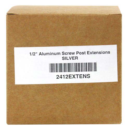1/2" Silver Aluminum Screw Post Extensions - 100pk