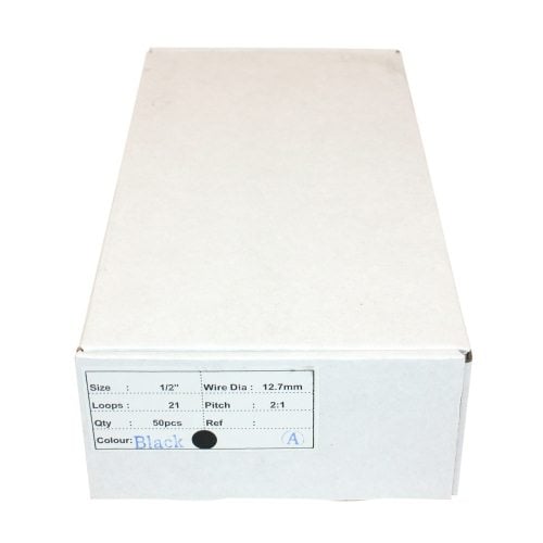 Black 1/2" 2:1 Pitch Twin Loop Wire - 100pk