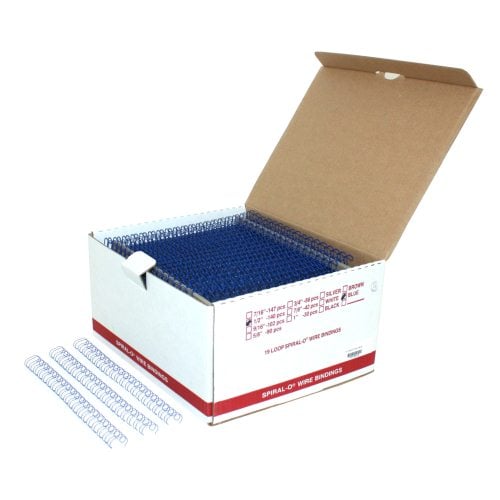 1/2" Blue Spiral-O 19 Loop Wire Binding Combs - 140pk