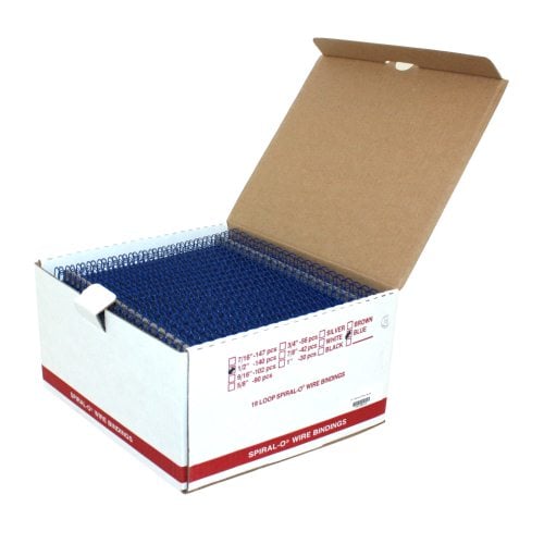 1/2" Blue Spiral-O 19 Loop Wire Binding Combs - 140pk