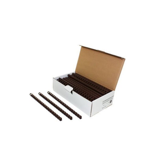 1/2" Brown 15 Ring Half Size Plastic Binding Combs - 100pk