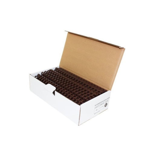 1/2" Brown 15 Ring Half Size Plastic Binding Combs - 100pk