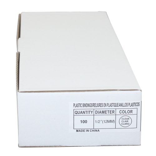 1/2" Clear Plastic Binding Combs - 100pk