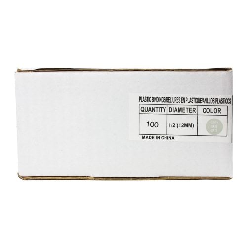 1/2" Grey Plastic Binding Combs - 100pk