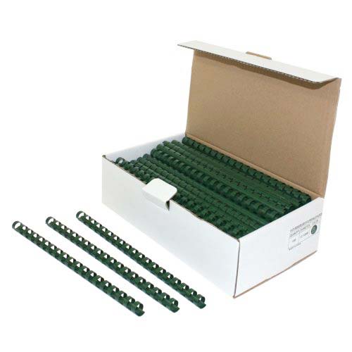 1/2" Hunter Green Plastic Binding Combs - 100pk
