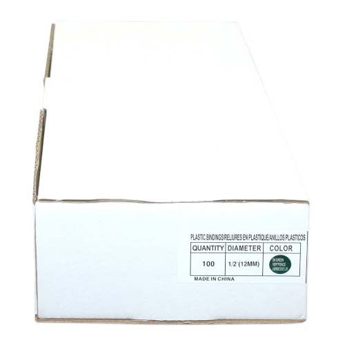 1/2" Hunter Green Plastic Binding Combs - 100pk