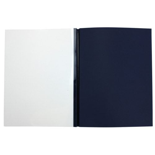 1/2" Navy Linen Thermal Binding Utility Covers (Clear Gloss Front) - 100pk
