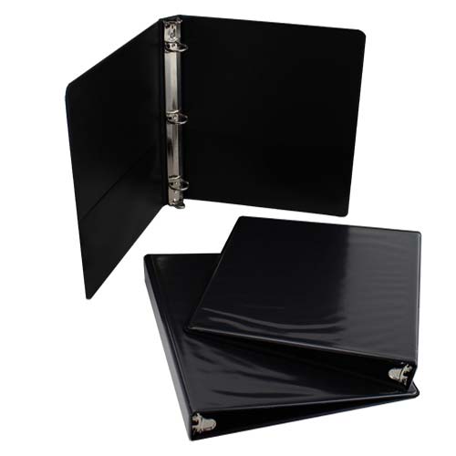2.5" Premium Black Round Ring Clear View Binders - 12pk