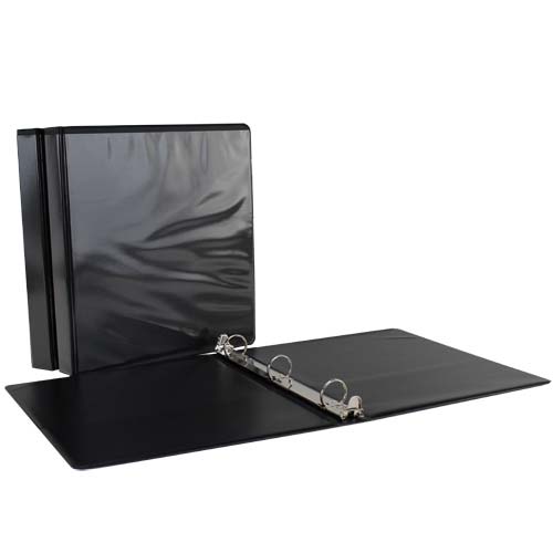 2.5" Premium Black Round Ring Clear View Binders - 12pk