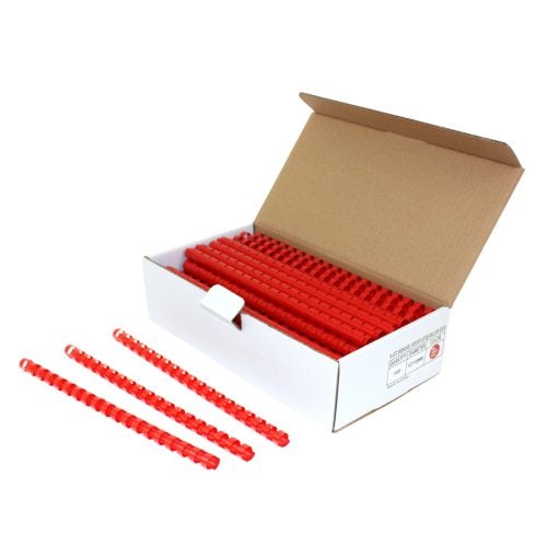 1/2" Red Plastic Binding Combs - 100pk
