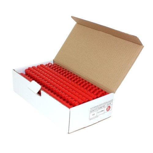 1/2" Red Plastic Binding Combs - 100pk