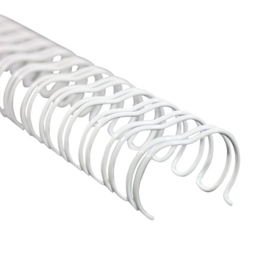 White 1/2" 2:1 Pitch Twin Loop Wire - 100pk
