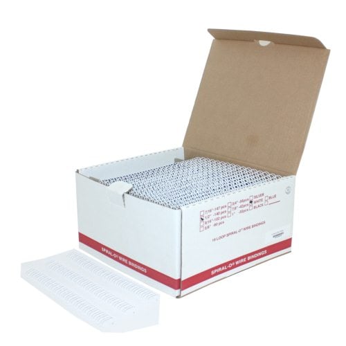 1/2" White Spiral-O 19 Loop Wire Binding Combs - 140pk