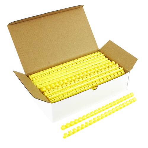 1/2" Yellow Plastic Binding Combs - 100pk