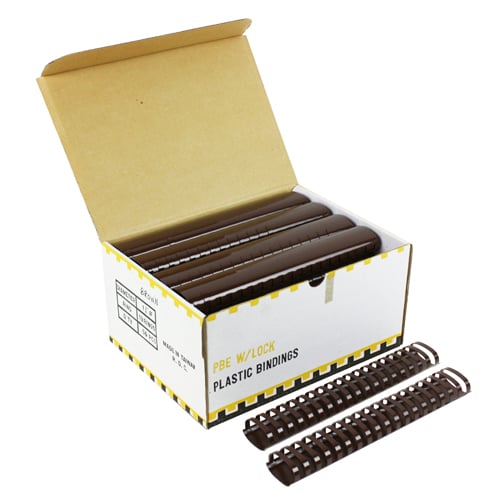 1-3/4" Brown Plastic Binding Combs - 50pk