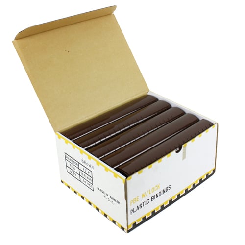 1-3/4" Brown Plastic Binding Combs - 50pk