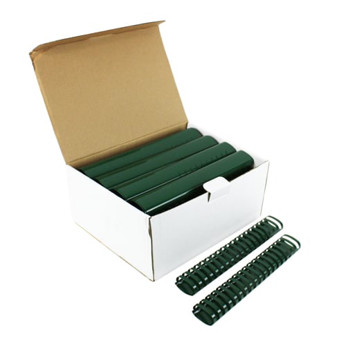 1-3/4" Hunter Green Plastic Binding Combs - 50pk