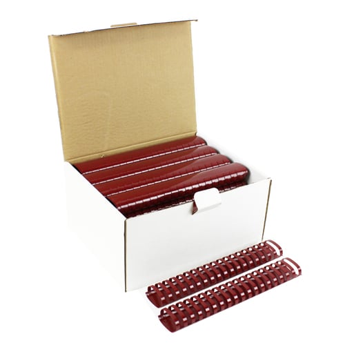 1-3/4" Maroon Plastic Binding Combs - 50pk