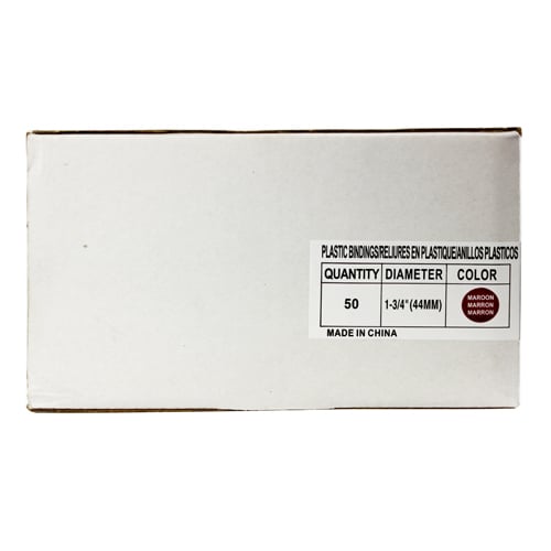 1-3/4" Maroon Plastic Binding Combs - 50pk