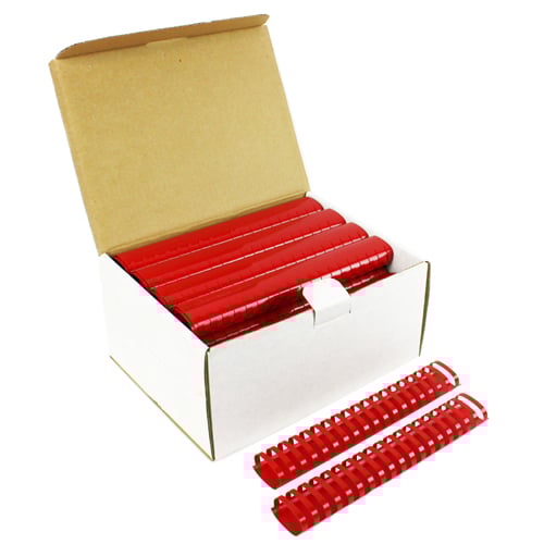1-3/4" Red Plastic Binding Combs - 50pk