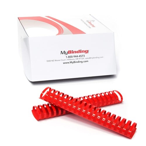 1-3/4" Red Plastic Binding Combs - 50pk