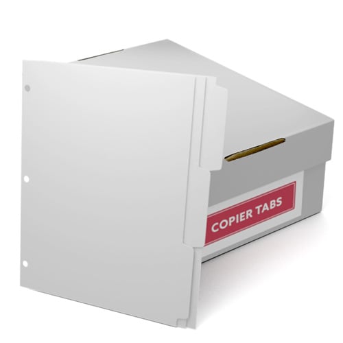 MyBinding Reverse Collated 1/3rd Cut 90lb Plain Paper Copier Tabs with 3 Holes