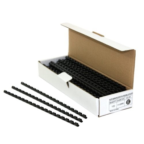 1/4" Black Plastic Binding Combs - 100pk