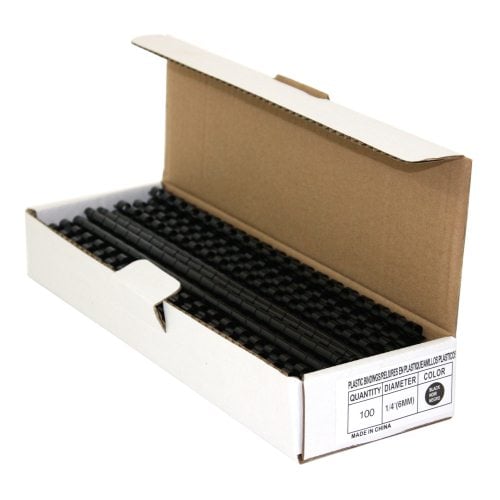 1/4" Black Plastic Binding Combs - 100pk