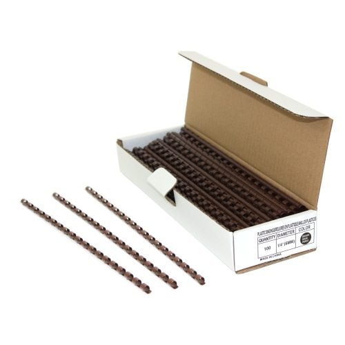 1/4" Brown Plastic Binding Combs - 100pk