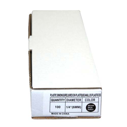 1/4" Brown Plastic Binding Combs - 100pk