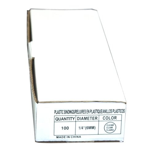 1/4" Clear Plastic Binding Combs - 100pk