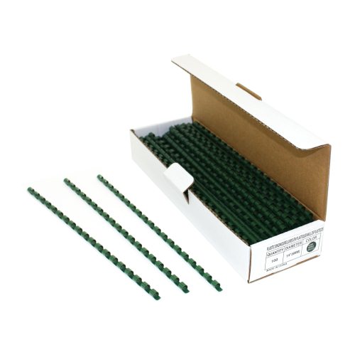 1/4" Hunter Green Plastic Binding Combs - 100pk