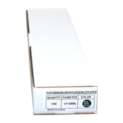 1/4" Hunter Green Plastic Binding Combs - 100pk