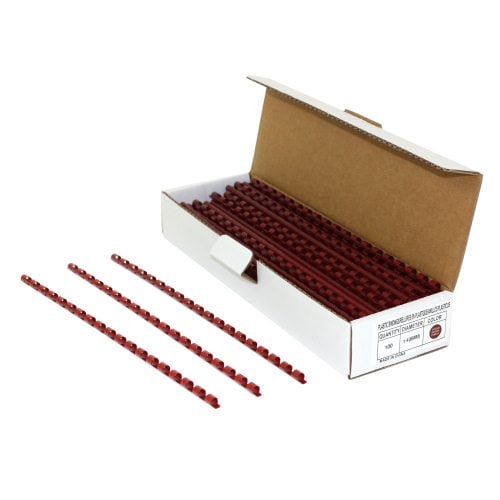 1/4" Maroon Plastic Binding Combs - 100pk