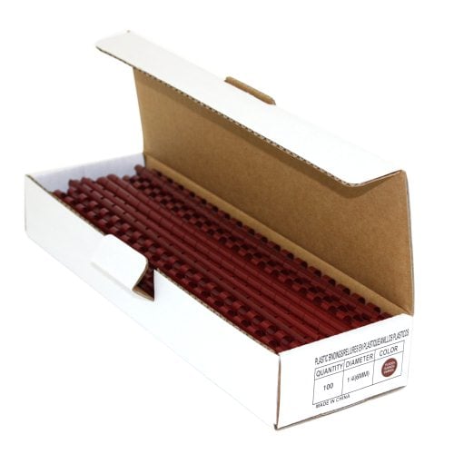 1/4" Maroon Plastic Binding Combs - 100pk