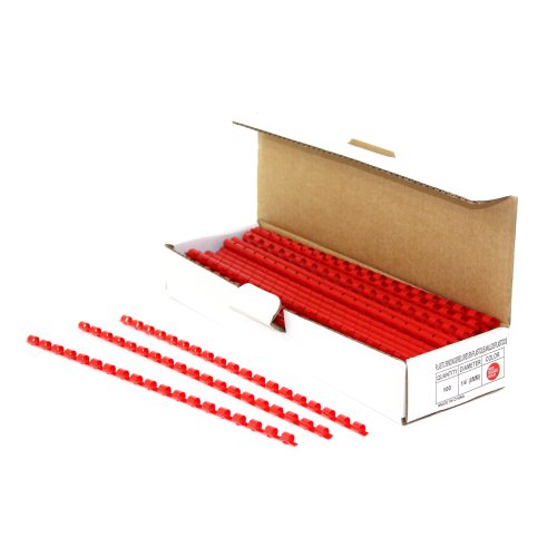 1/4" Red Plastic Binding Combs - 100pk