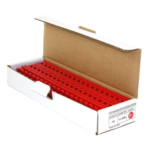 1/4" Red Plastic Binding Combs - 100pk