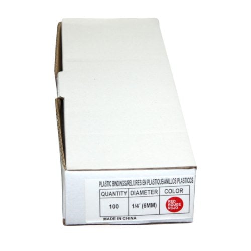 1/4" Red Plastic Binding Combs - 100pk